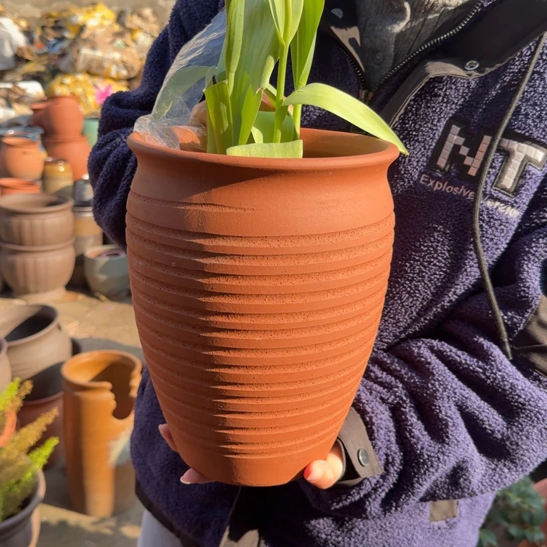 紫砂花盆口20高26宜兴紫砂