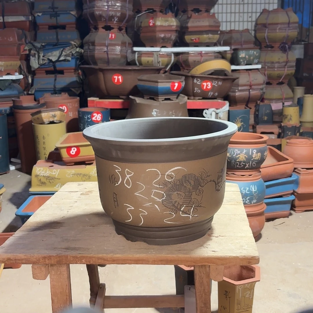 紫砂紫砂花盆大金钟一个