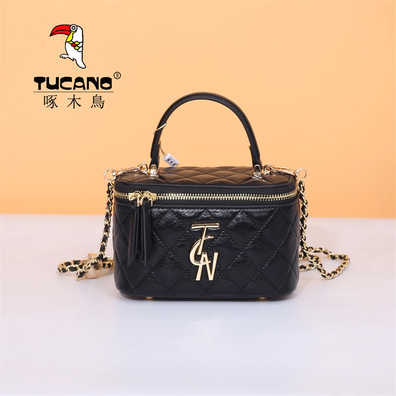 啄木鸟女包方盒子包菱格小香风单肩斜挎包青年小手提包圣诞节礼物