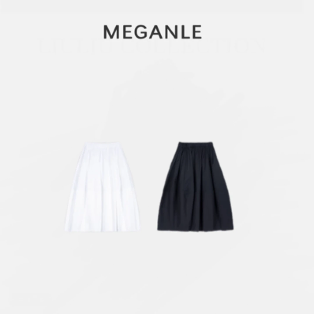 【卡农】MEGANLE 100高支纯棉立裁挺括感花苞半身裙2025173