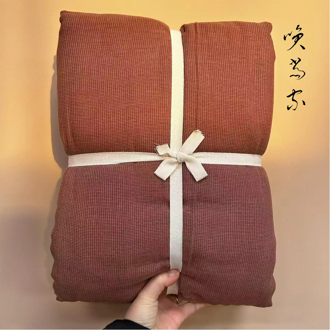 笑当家【千鸟格】特价全棉双层纱四件套精梳柔软保暖舒适亲肤双面