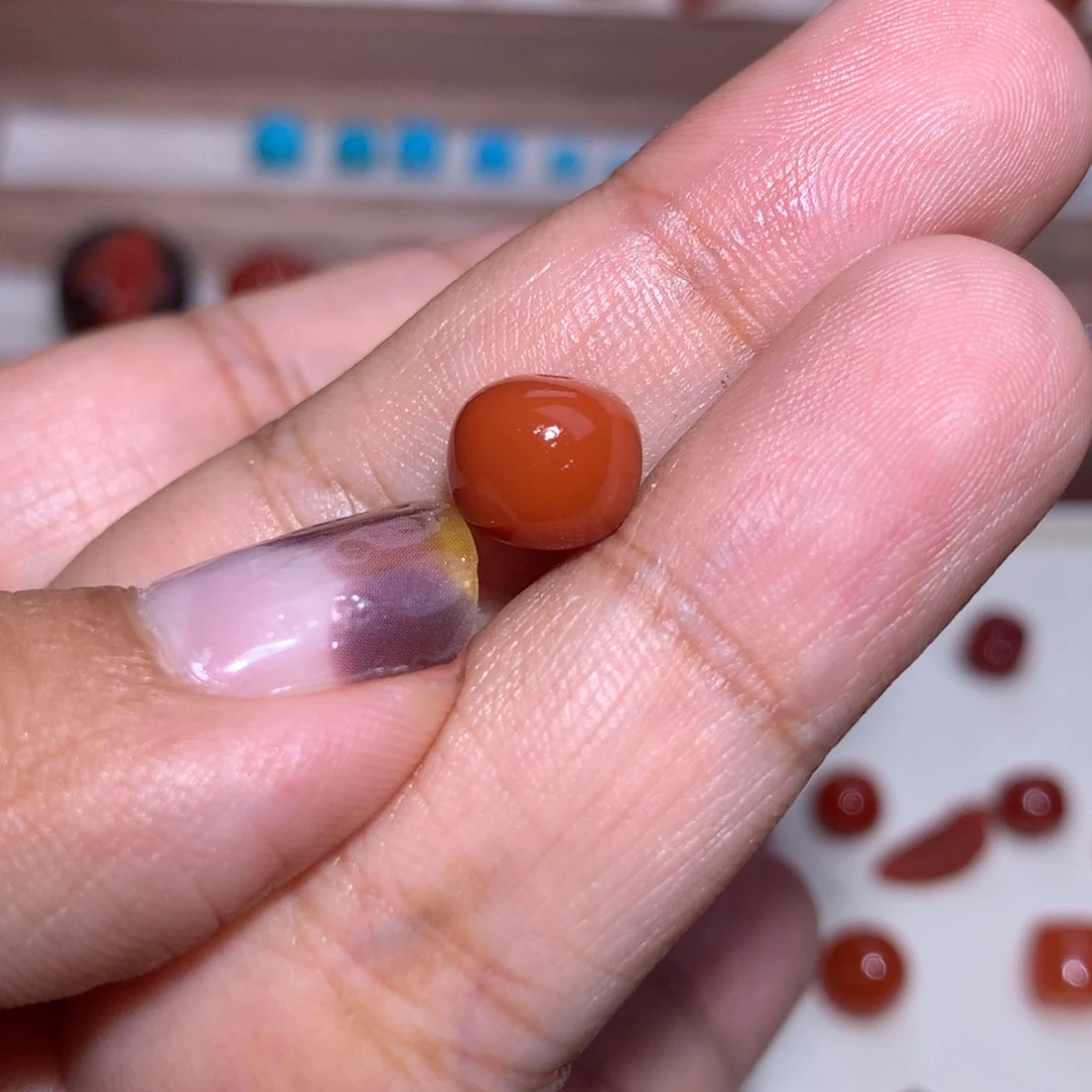 未镶嵌老型9×8南红玛瑙微纹 满肉瓦西