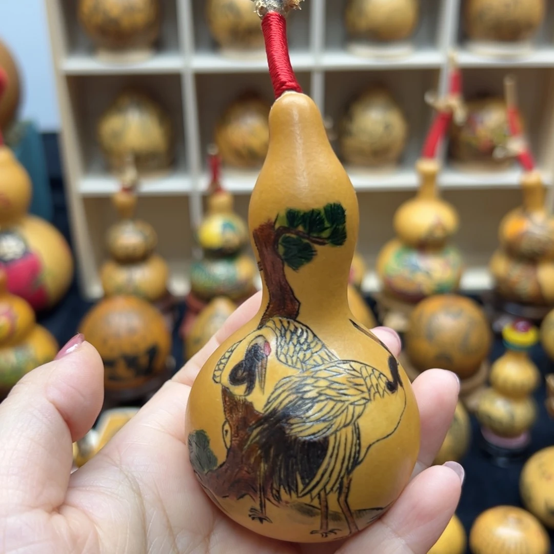 木彼**笑针刺墨刻松鹤