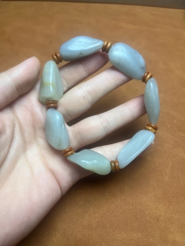 原石手串光白籽洒金皮天然简约