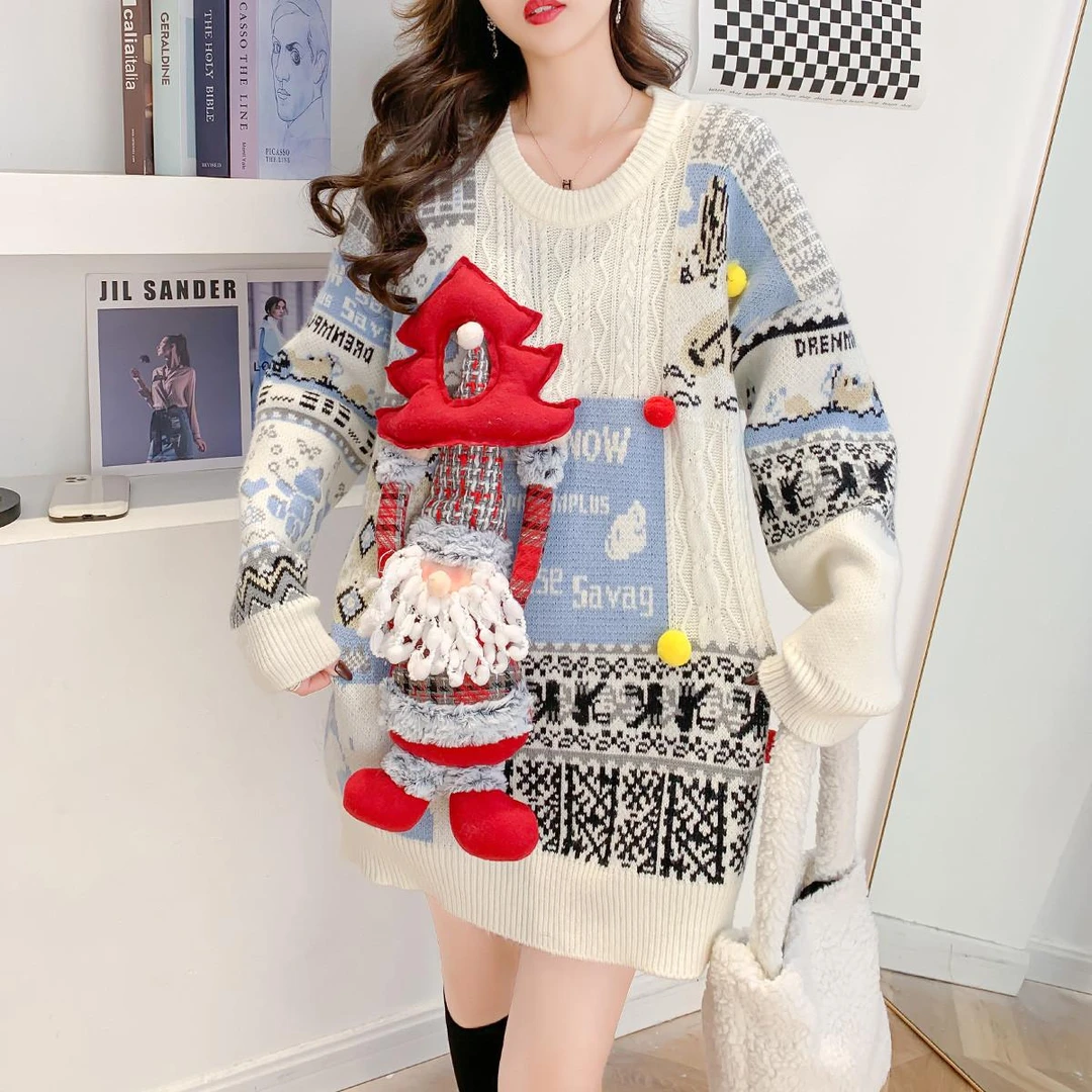 A149 圣诞款宽松毛衣