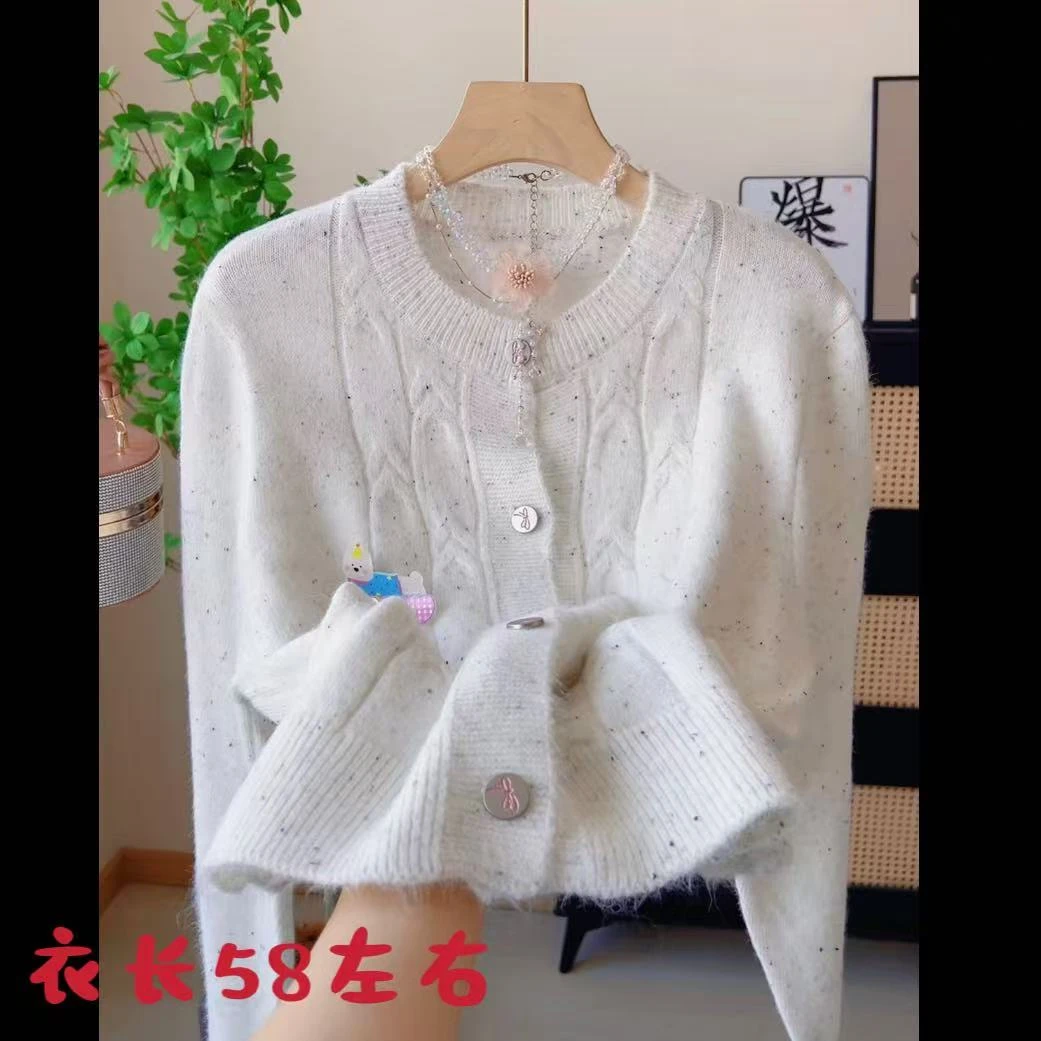 2599秋冬新款可爱百搭软糯针织开衫外套女彩点宽松甜美学院风上衣