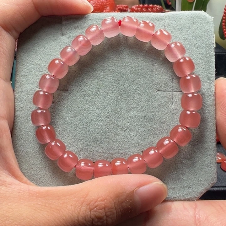 南红玛瑙天然原矿单圈8未镶嵌花****好