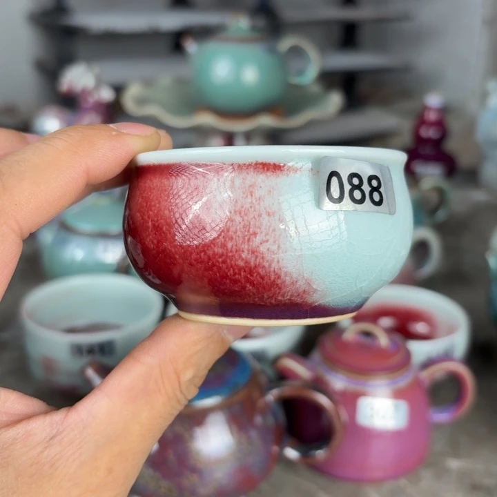 088纯手工拉坯钧瓷主人杯