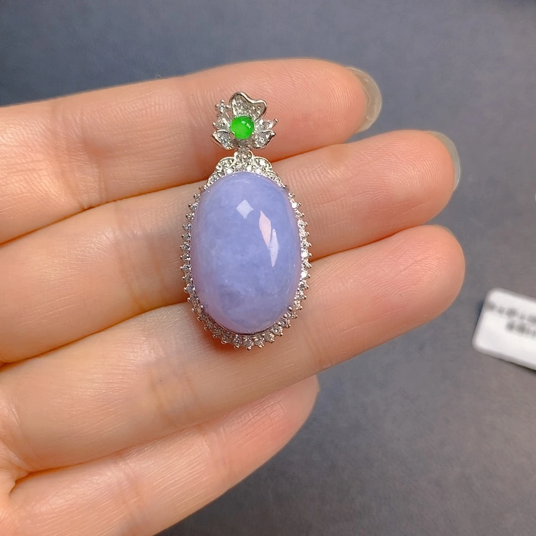 海***豚翡翠银S925镶嵌颈饰