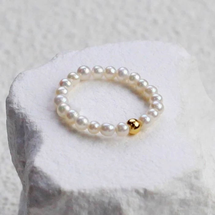 [奇魔甄珠」淡水弹力戒指