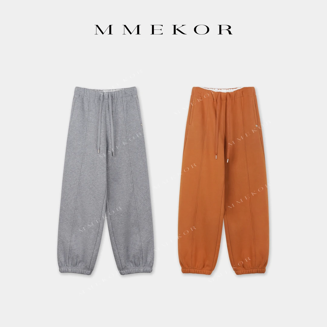 MMEKOR“灰橘卫裤”智性通勤百搭加绒休闲裤 50193