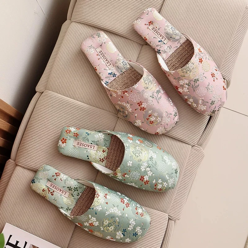 2025春夏缎面底居家防滑国风女士拖鞋tx002