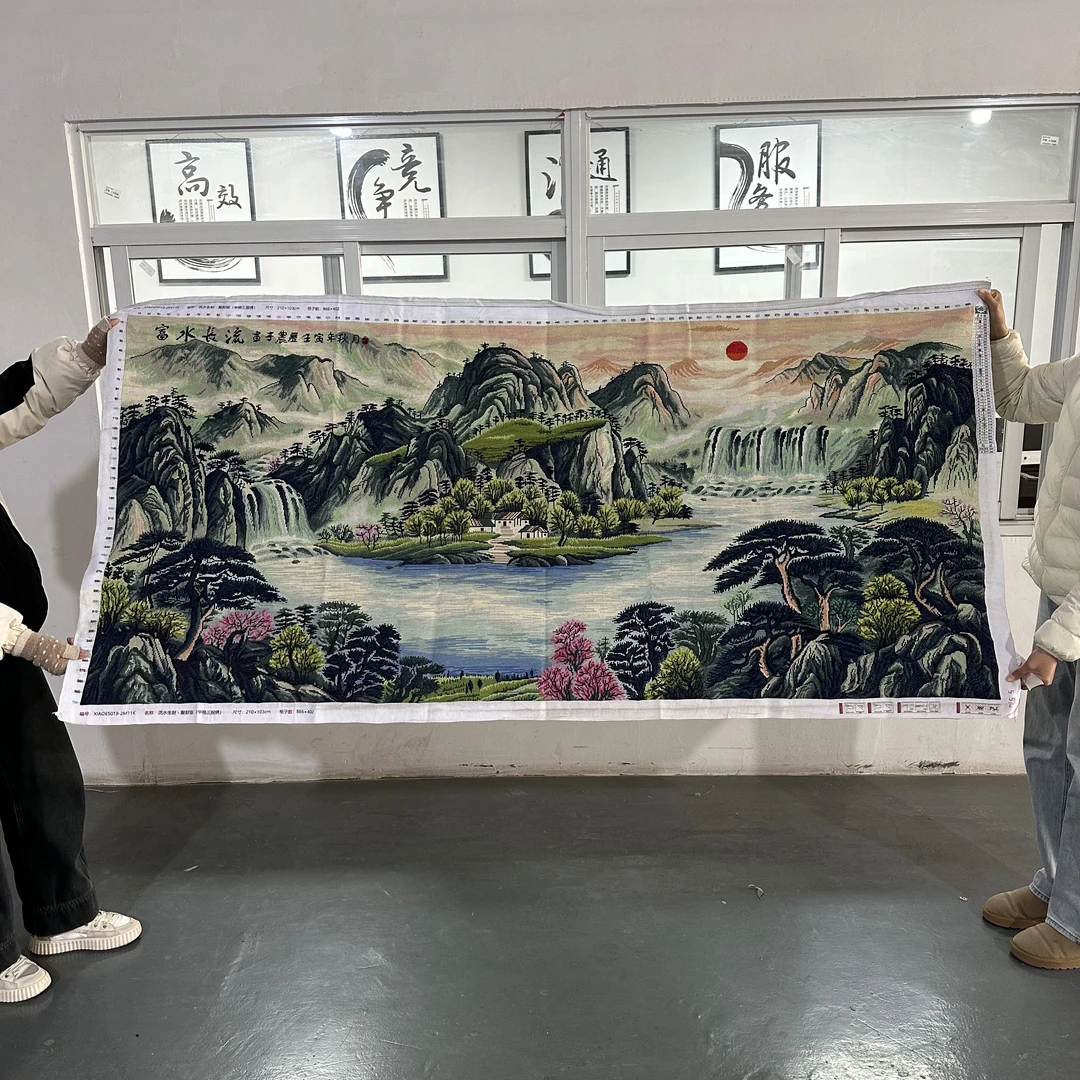 流水生财聚财版210*103中格十字绣