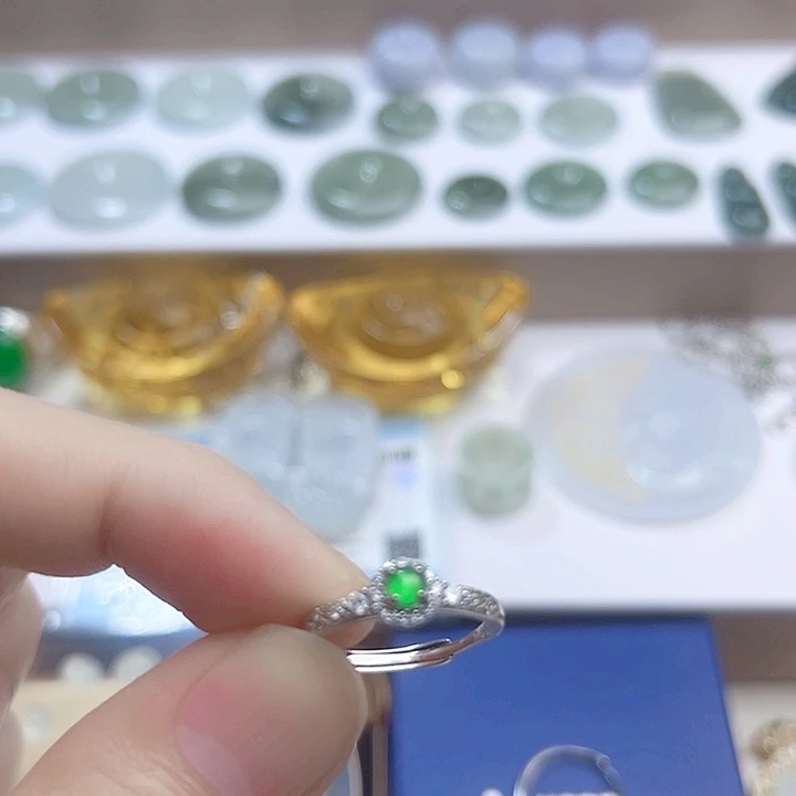 用***8翡翠银S925镶嵌颈饰翡翠
