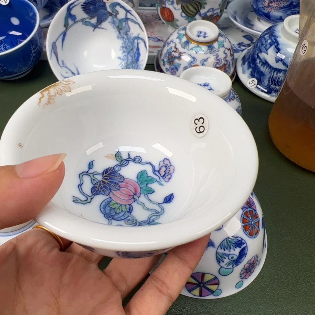景德镇纯手工纯手绘茶具木木38