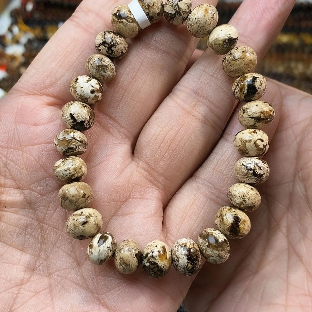 梦***蓝琥珀未镶嵌手链9干白