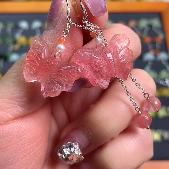 未镶嵌蛇纹石玉耳饰