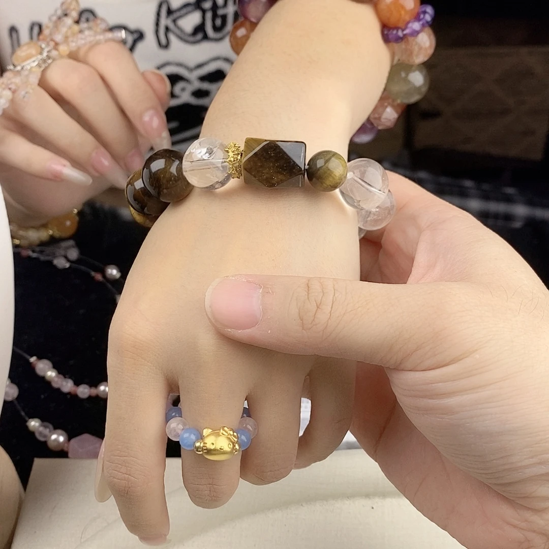 银S925镀金镶嵌手链水晶