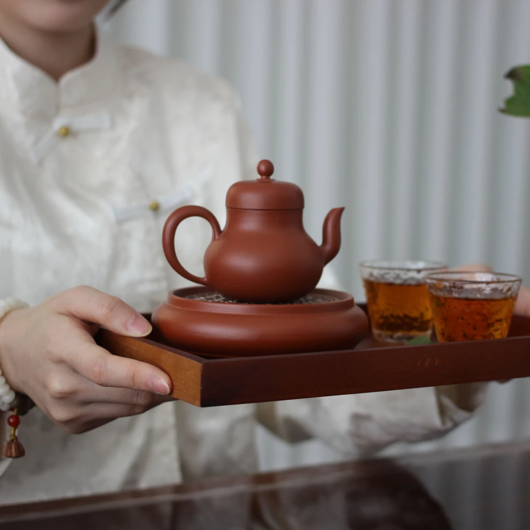 潮州手拉壶原矿朱泥全手工大口思婷茶壶礼盒包装130毫升觀照文创