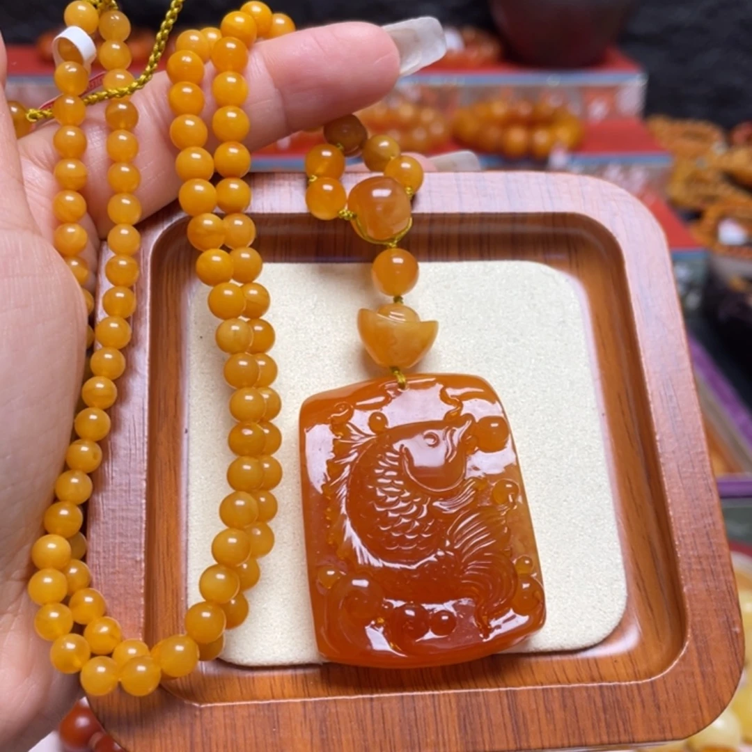 蜜蜡未镶嵌颈饰项链