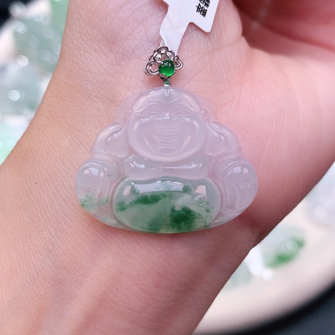 颈饰18K金镶嵌翡翠23-28.6-4.1