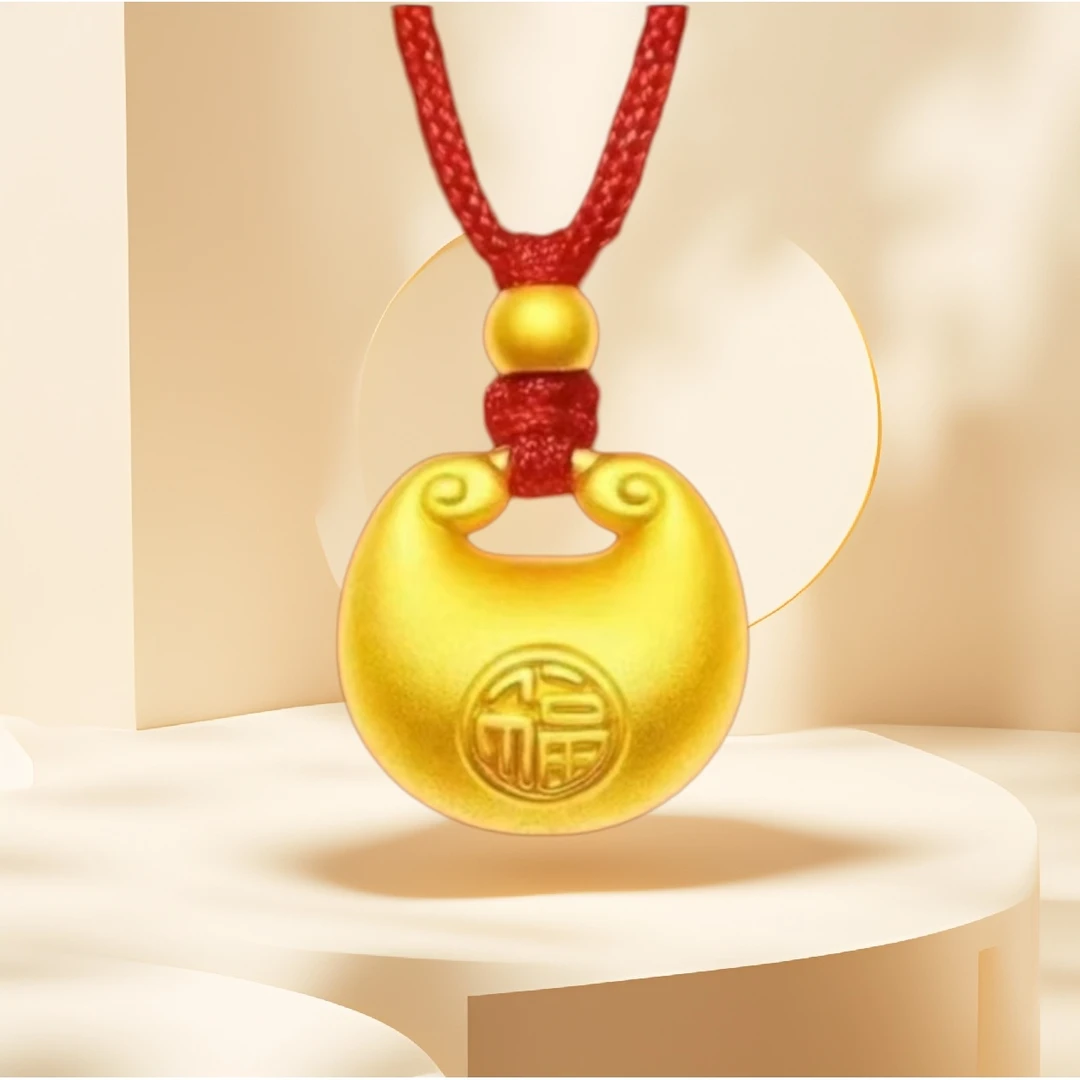 铜合金项链时尚饰品吊坠项链铜合金镀红绳招财好运吊坠项链