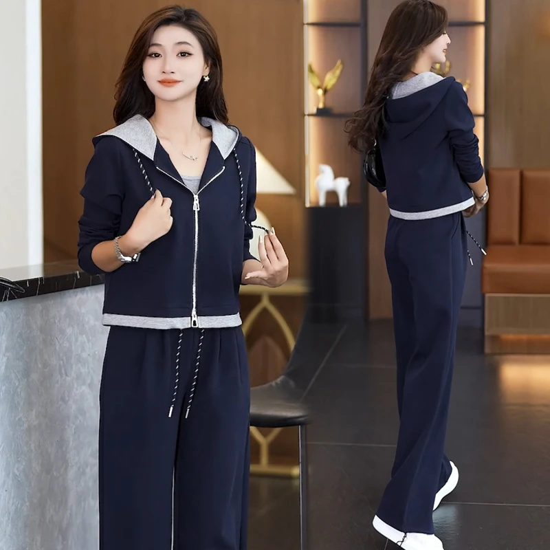 春秋季2026新款洋气宽松爆款套装减龄休闲百搭妈妈运动服两件套女