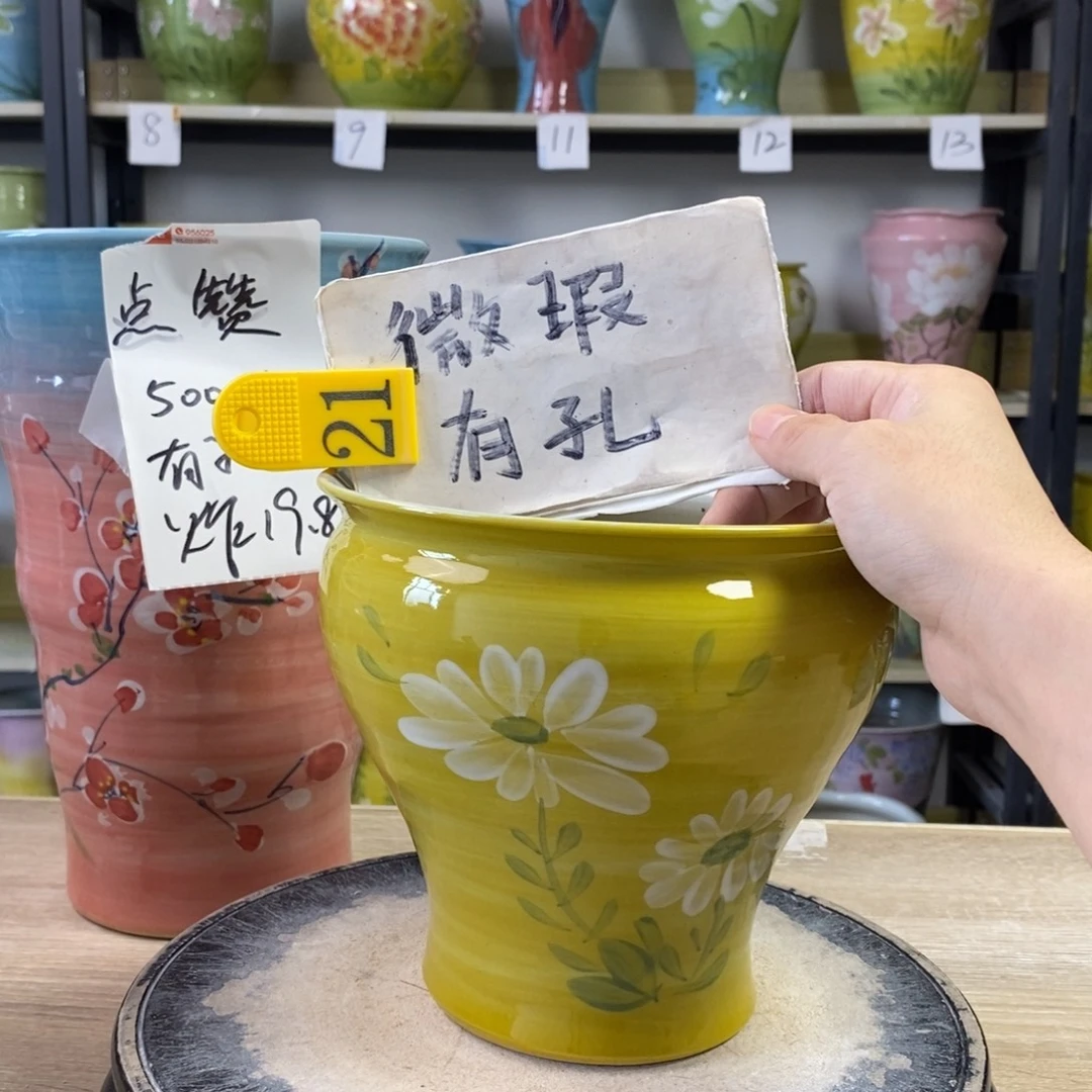 景德镇手工手绘陶瓷花盆