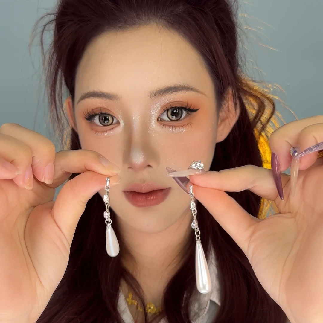 合金耳饰 女小众轻奢设计感水滴珠珠流苏时尚简约耳饰气质百搭精