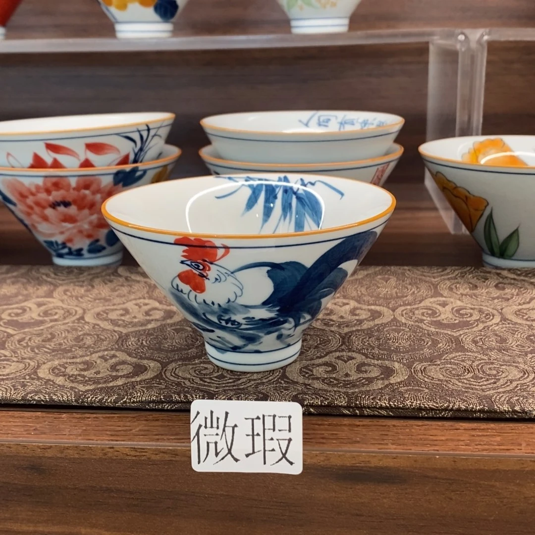 釉下彩老陶泥手工绘制