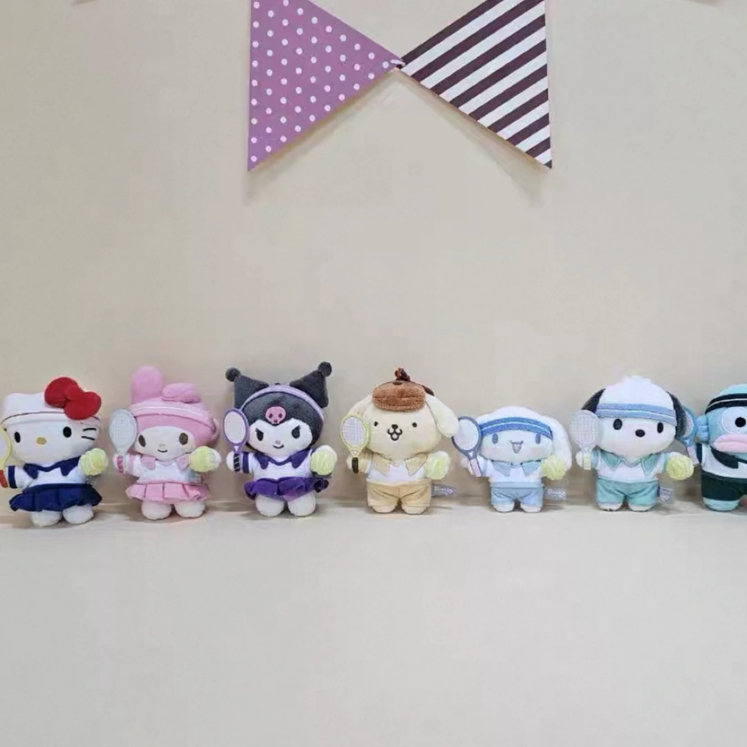 三丽鸥 韩版面包饼干网球系列kitty美乐蒂毛绒玩偶挂件盲