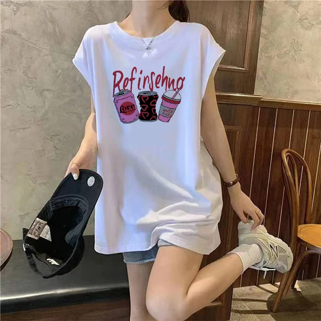 中长款小飞袖t恤潮流chic宽松韩版无袖体恤上衣女款2025夏季新款