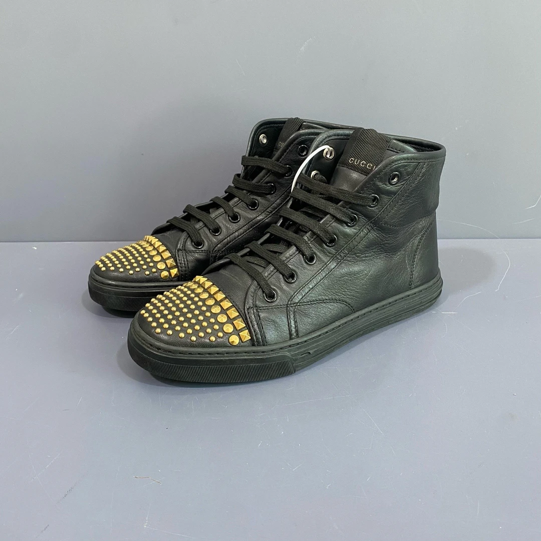 95新 GUCCI/古驰 36.5码 古驰金色铆钉板鞋休闲鞋成色可以内长245