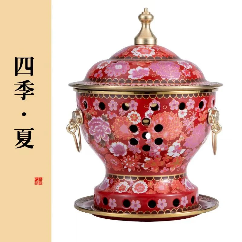 景泰蓝单人小火锅酒精炉铜火锅珐琅小火锅一人一锅家用火锅专用锅