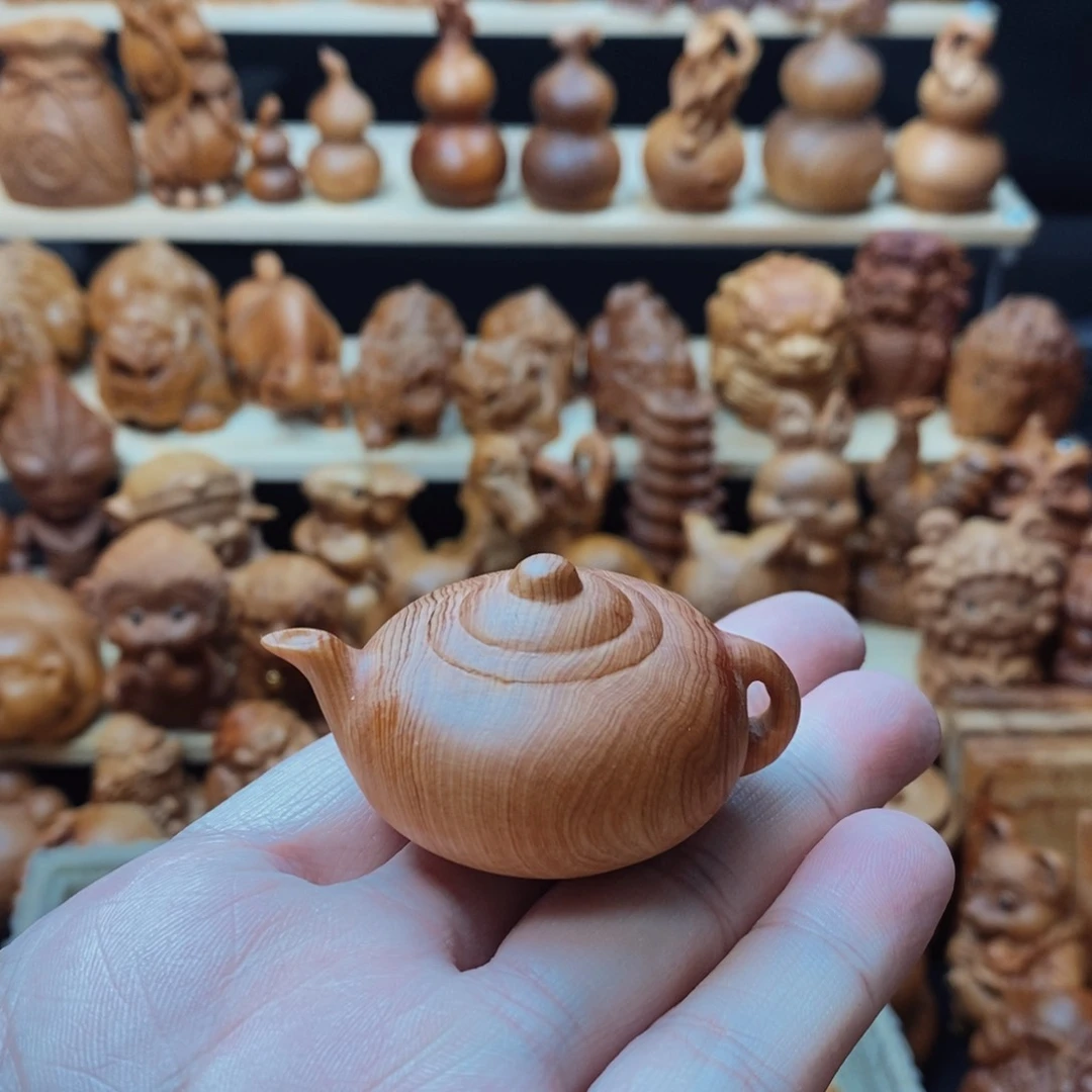 木质崖柏木雕 壶