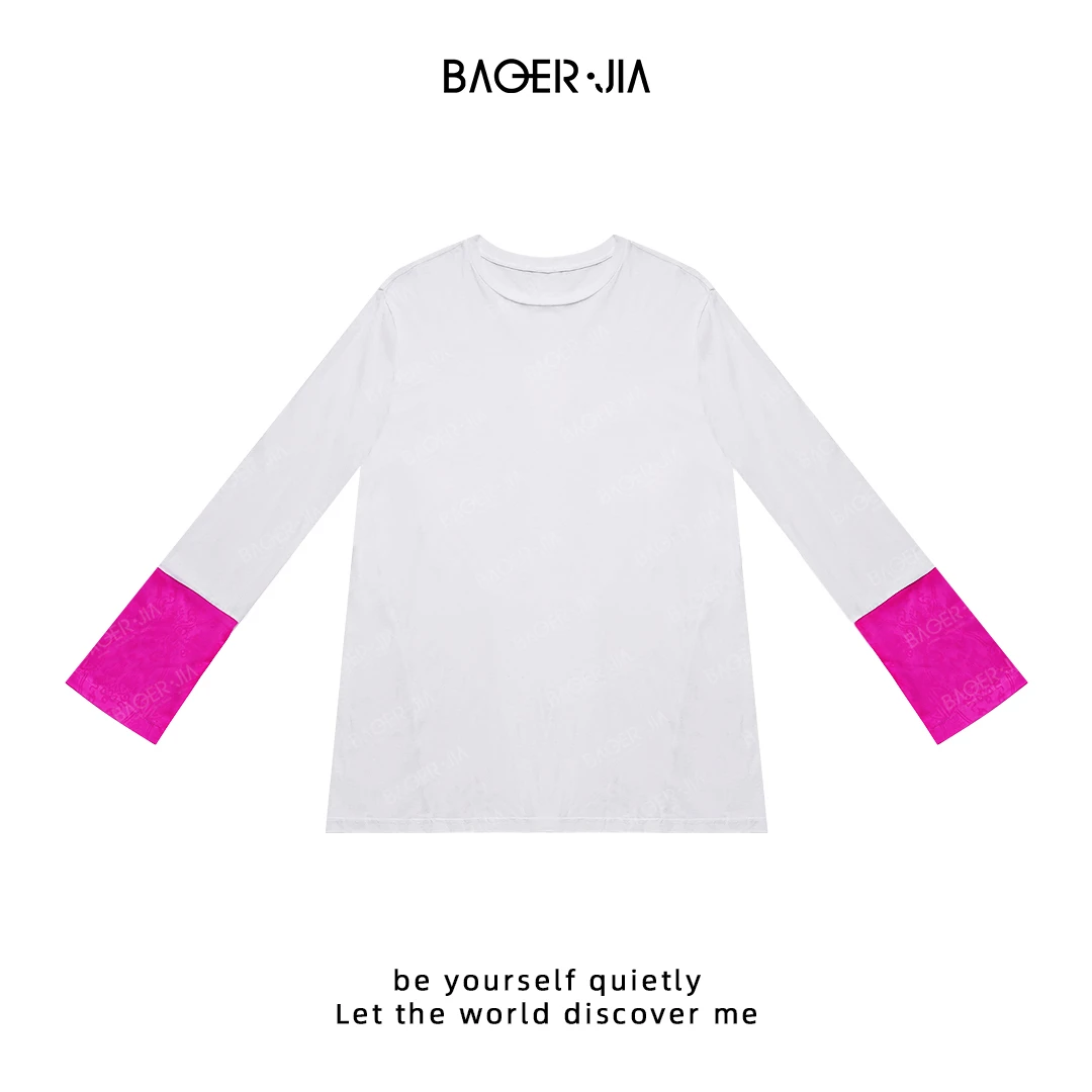 88-宝儿家含幂BL99125103春夏新款时尚百搭撞色拼接宽松上衣