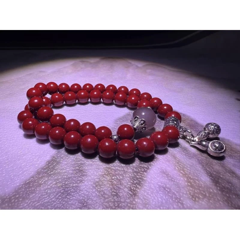 含辰砂工艺品含辰砂工艺品A0537     精美手串 朱双圈设计葫芦