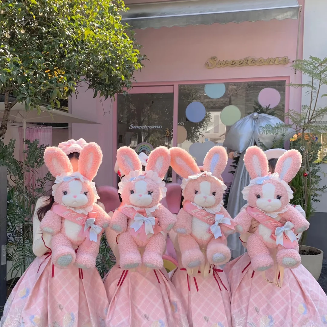保正！！momo立体兔（粉蓝）（售出不退毛绒lolita秋冬软妹加厚冬季