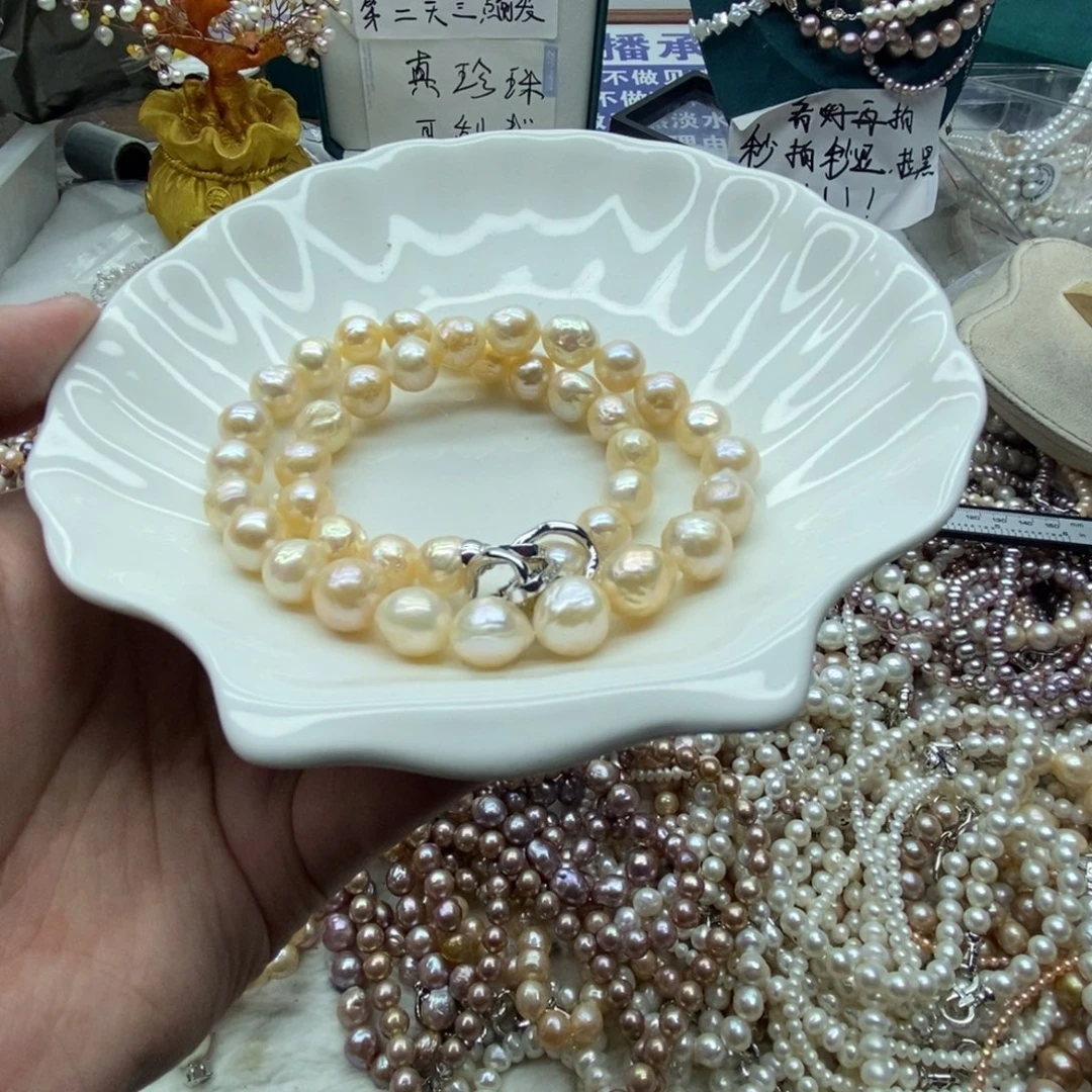 思***乐银S925镶嵌天然淡水珍珠无人工干预淡水珍珠
