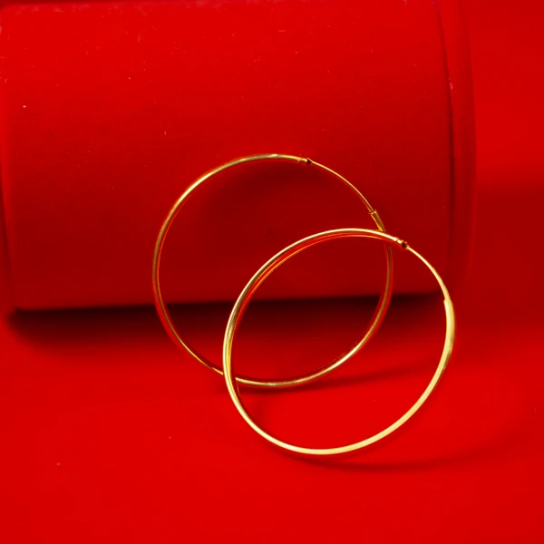 足银耳饰 真金银时尚大耳圈简约百搭气质女款耳环 约0.4g*