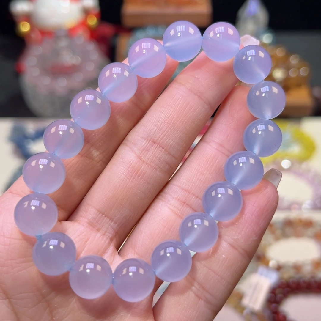 玛瑙/玉髓手串未镶嵌高货蓝调玉髓11.5mm
