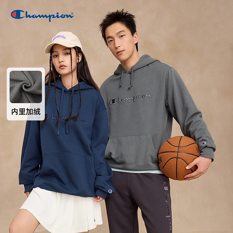 【立体logo连帽卫衣】Champion冠军25秋冬新款加绒卫衣休闲舒适情侣