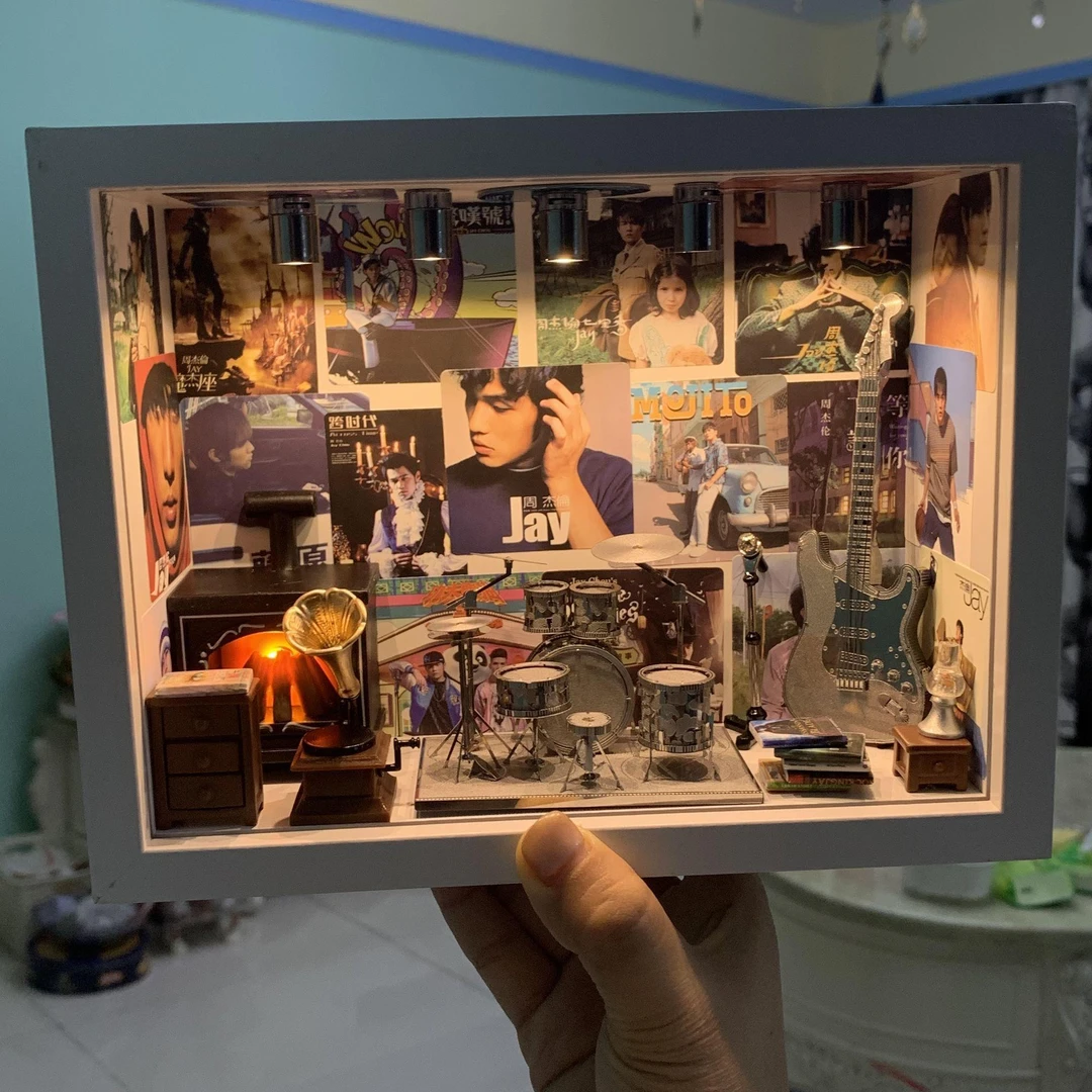 周杰伦小屋diy材料包周杰伦的小屋Jay摆件微缩创意手工相框手工