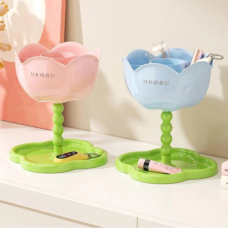 多巴胺玄关桌面收纳盒创意摆件入户钥匙化妆品家用首饰整理置物架