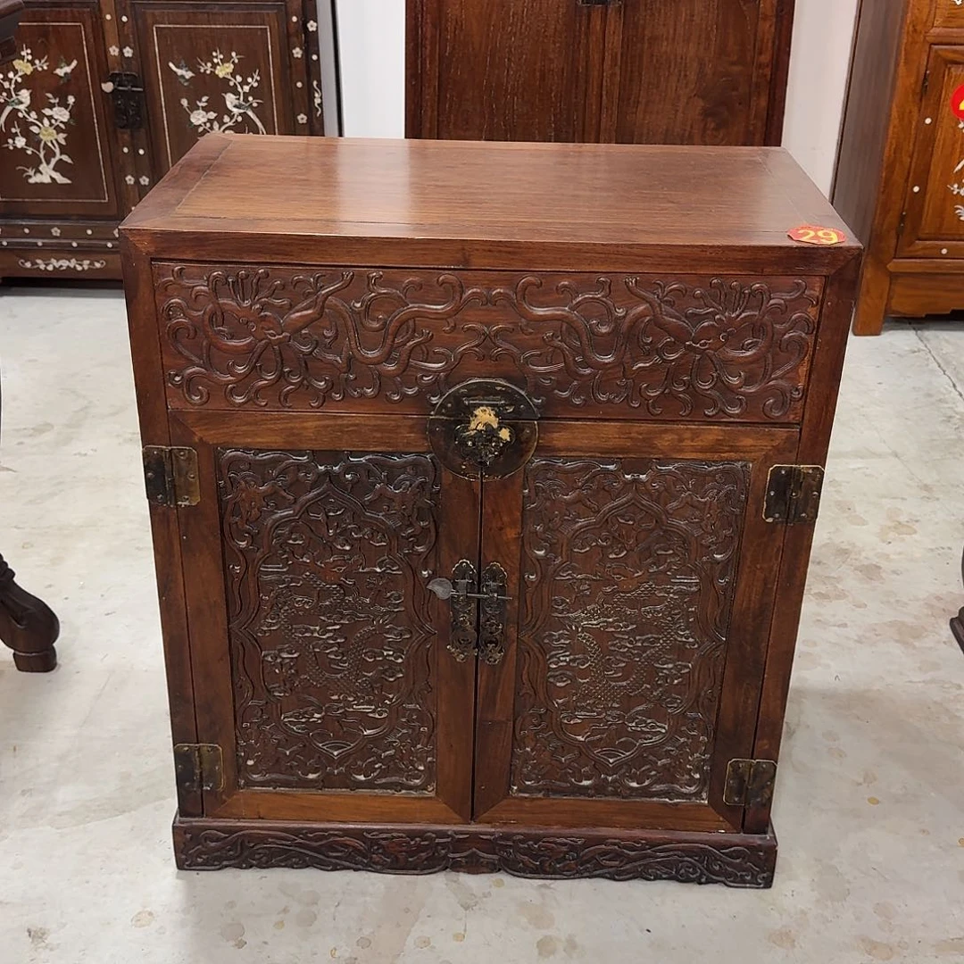 吉***祥木复古装饰摆件玄关柜65/38/72厘米