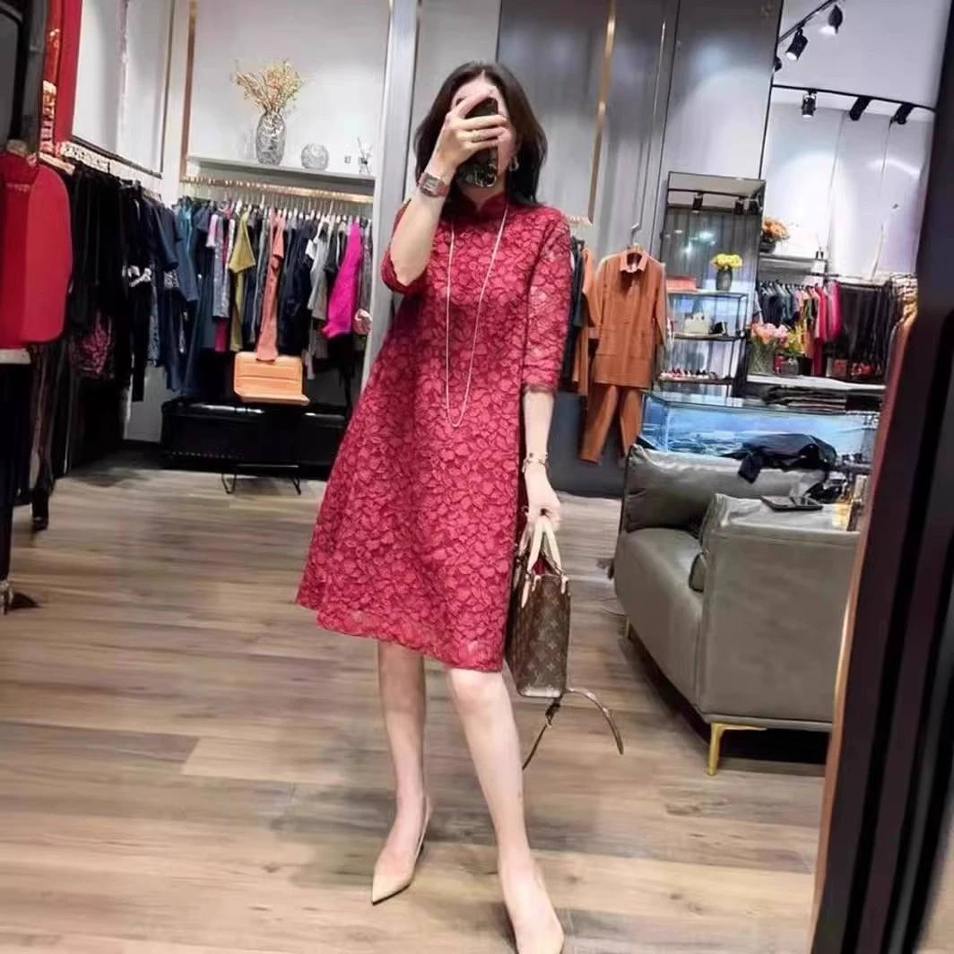 大码女装春夏季新中式国风旗袍连衣裙胖mm遮肚显瘦气质休闲裙子潮