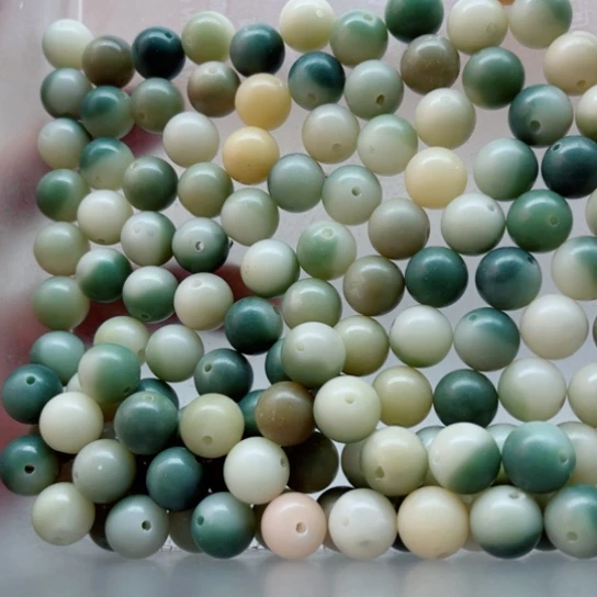 白玉菩提吊坠瑕疵12飘花圆珠139颗