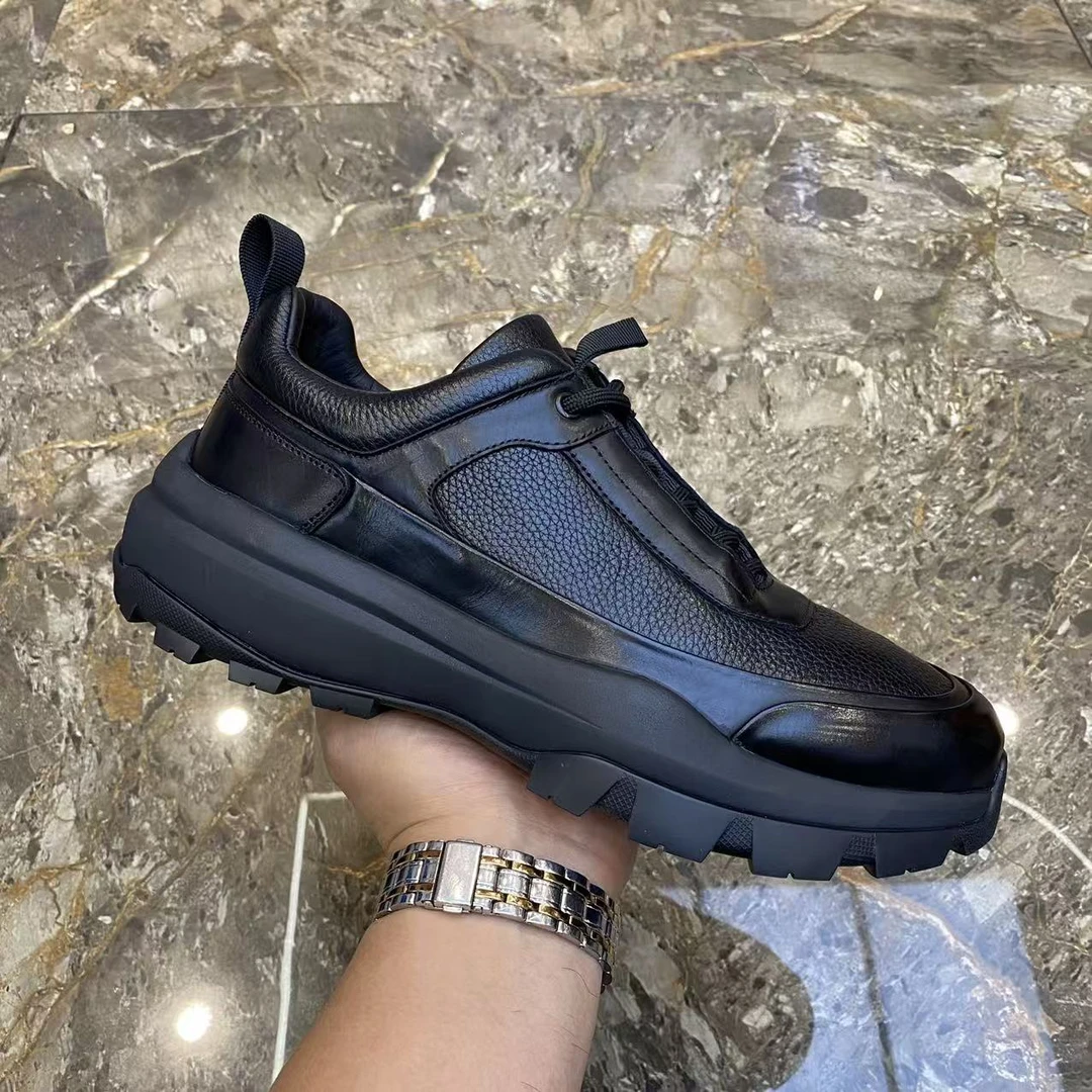 真皮男鞋秋季新款男士时尚百搭户外头层牛皮休闲鞋舒适透气皮鞋男