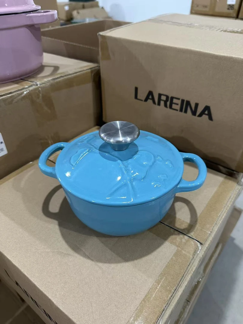 铸铁珐琅锅16口径小鸟造型奶锅高颜值