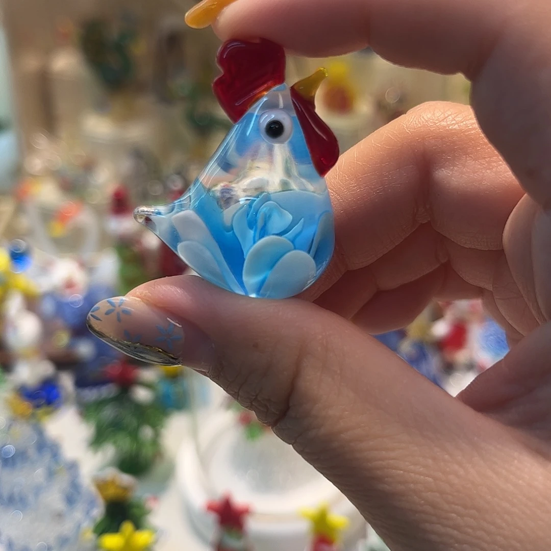 琉璃手工艺品扎花咕咕鸡